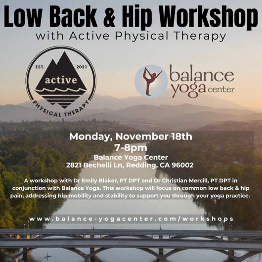 FREE EVENT: Low Back & Hip Workshop with Active Physical Therapy